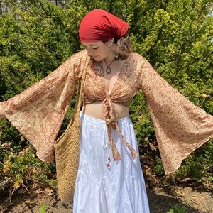 BOHO Women’s broomstick skirt, Double layers, Cool, comfortable, clean! Size M